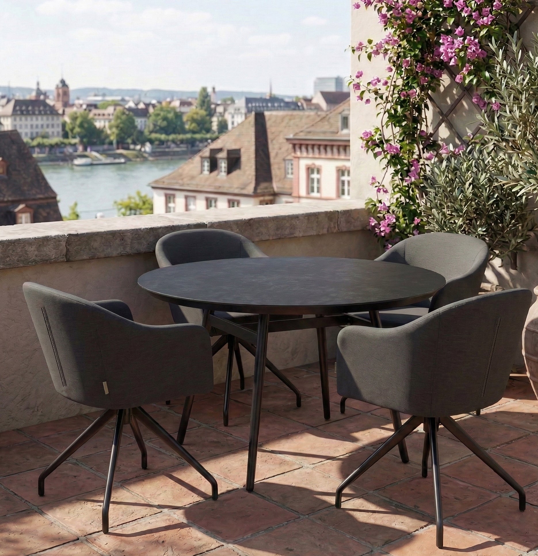 Outdoor Drehsessel Nixon LIKA-TEX® Bezug 100% wetterfest lava (anthrazit)