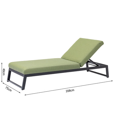 AUS DER AUSSTELLUNG ☀️ Outdoor Sonnenliege Heritage 100% wetterfest LIKA-TEX® Bezug in olive (grün) Wetterfest