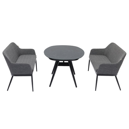Exklusive Flair! Das Outdoor Dining Set EVARA VELUVÉ / LIKA-TEX® - 100% wetterfest