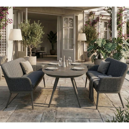 Exklusive Flair! Das Outdoor Dining Set EVARA VELUVÉ / LIKA-TEX® - 100% wetterfest