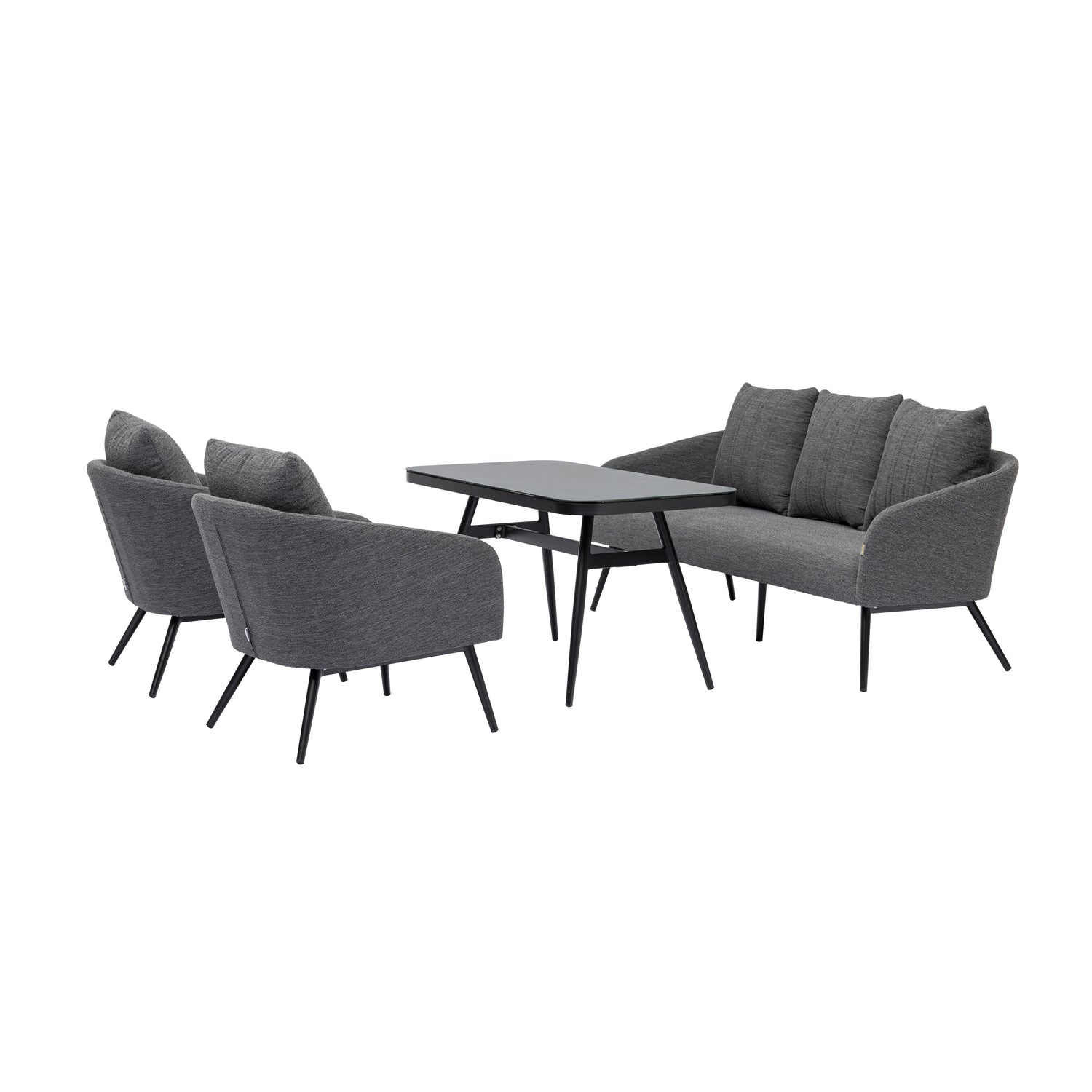 Outdoor Lounge Set Pulse VELUVÉ by LIKA-TEX® Bezug zu 100% Wetterfest onyx