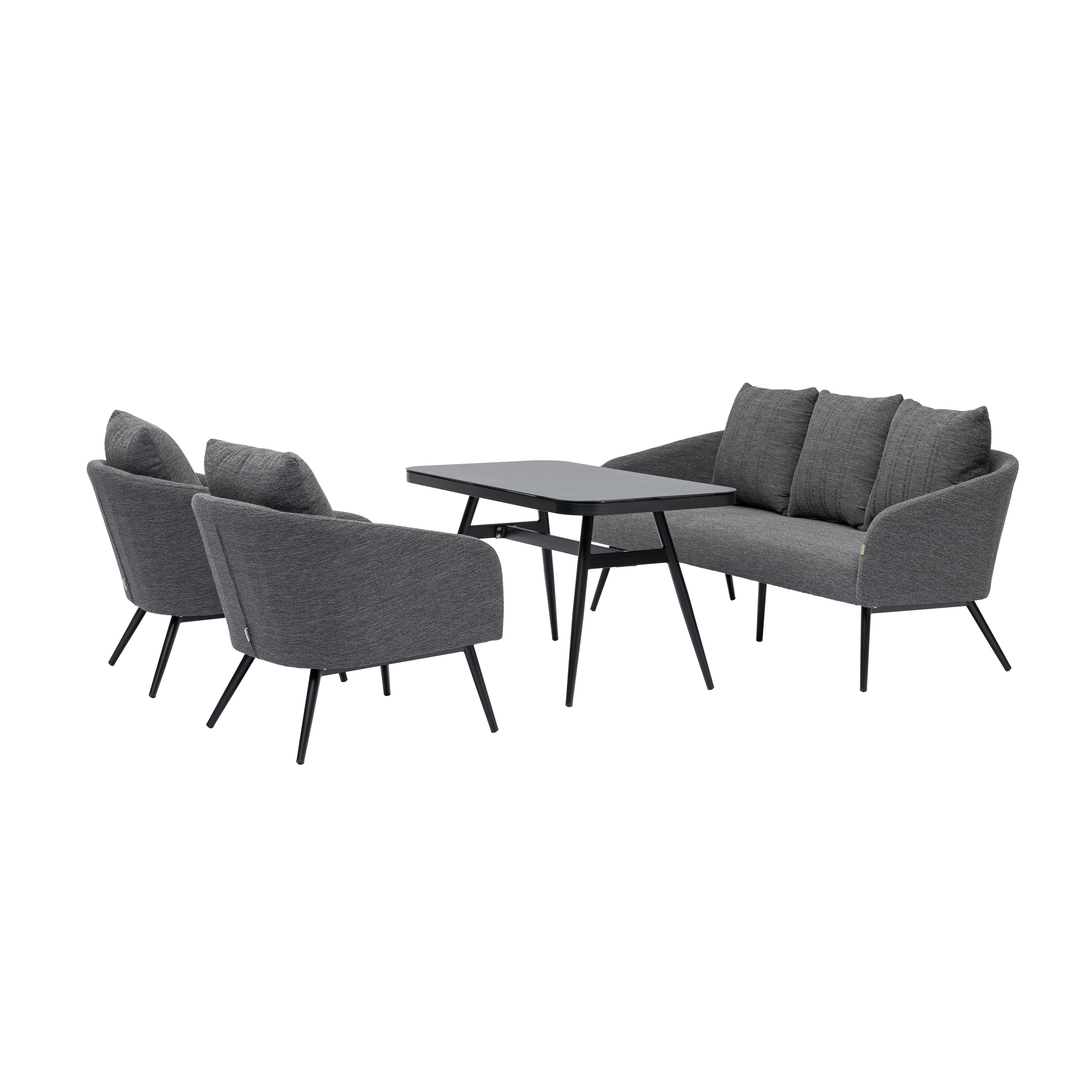 Outdoor Lounge Set Pulse VELUVÉ by LIKA-TEX® Bezug zu 100% Wetterfest onyx