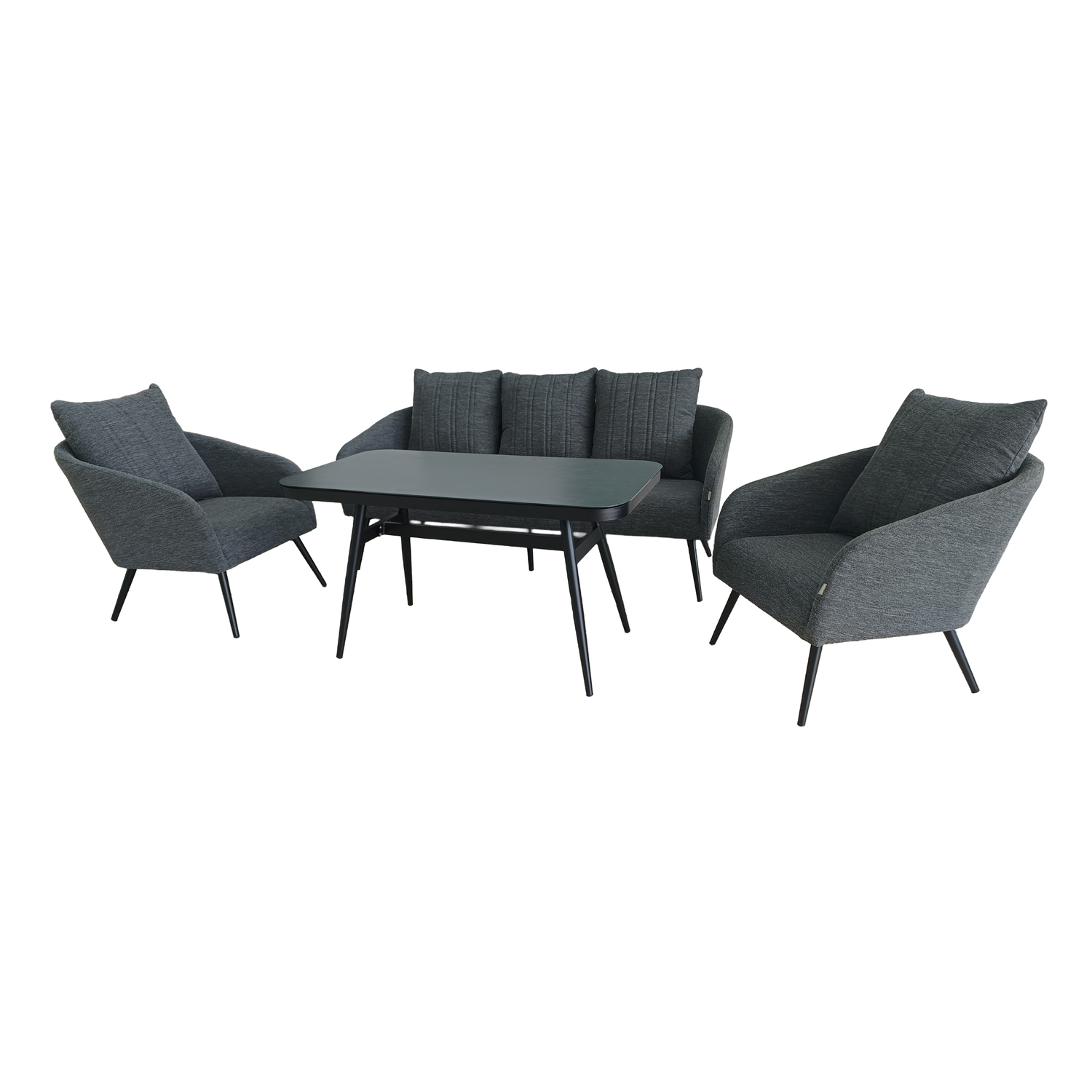 Outdoor Lounge Set Pulse VELUVÉ by LIKA-TEX® Bezug zu 100% Wetterfest onyx