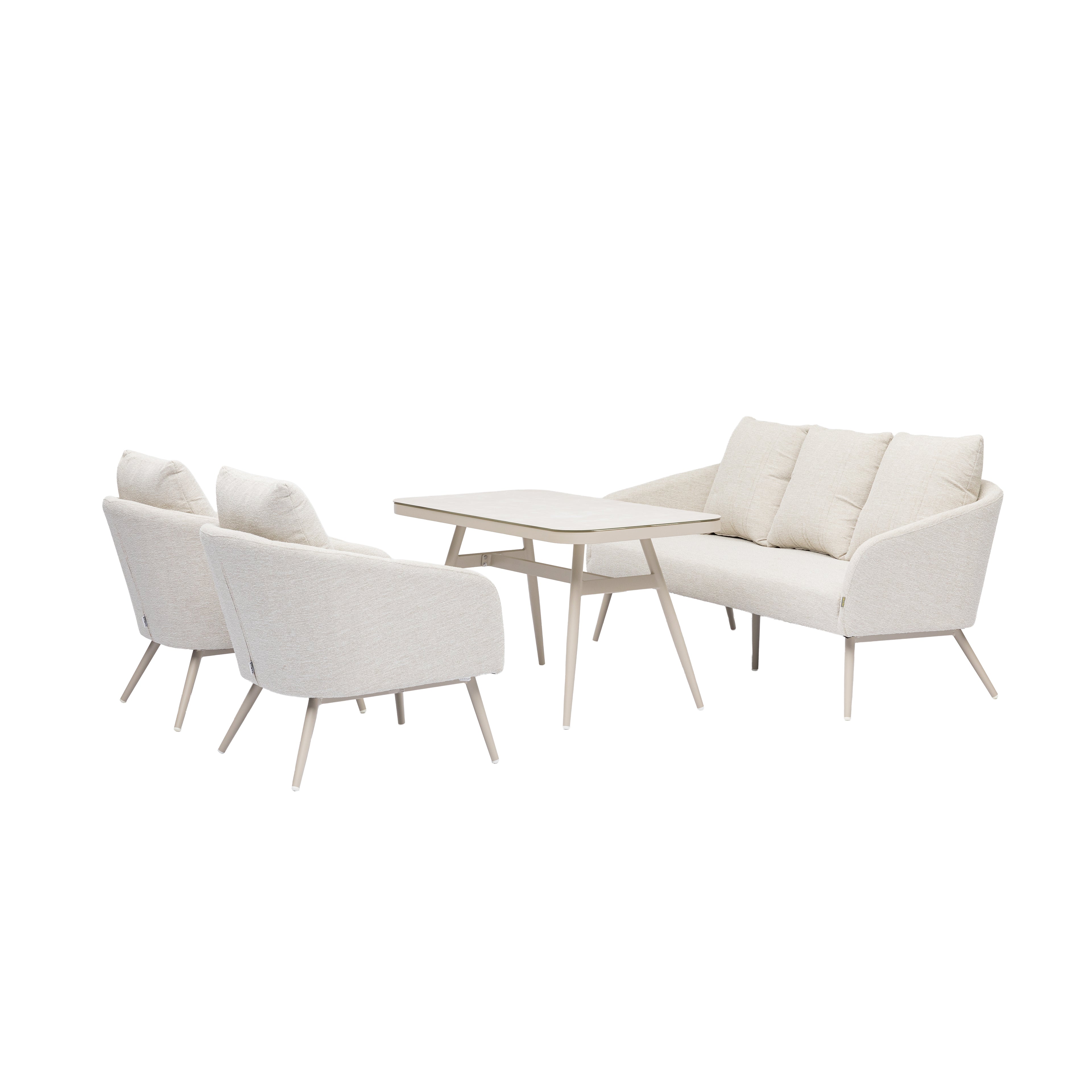 Outdoor Lounge Set Pulse VELUVÉ by LIKA-TEX® Bezug zu 100% Wetterfest pearl