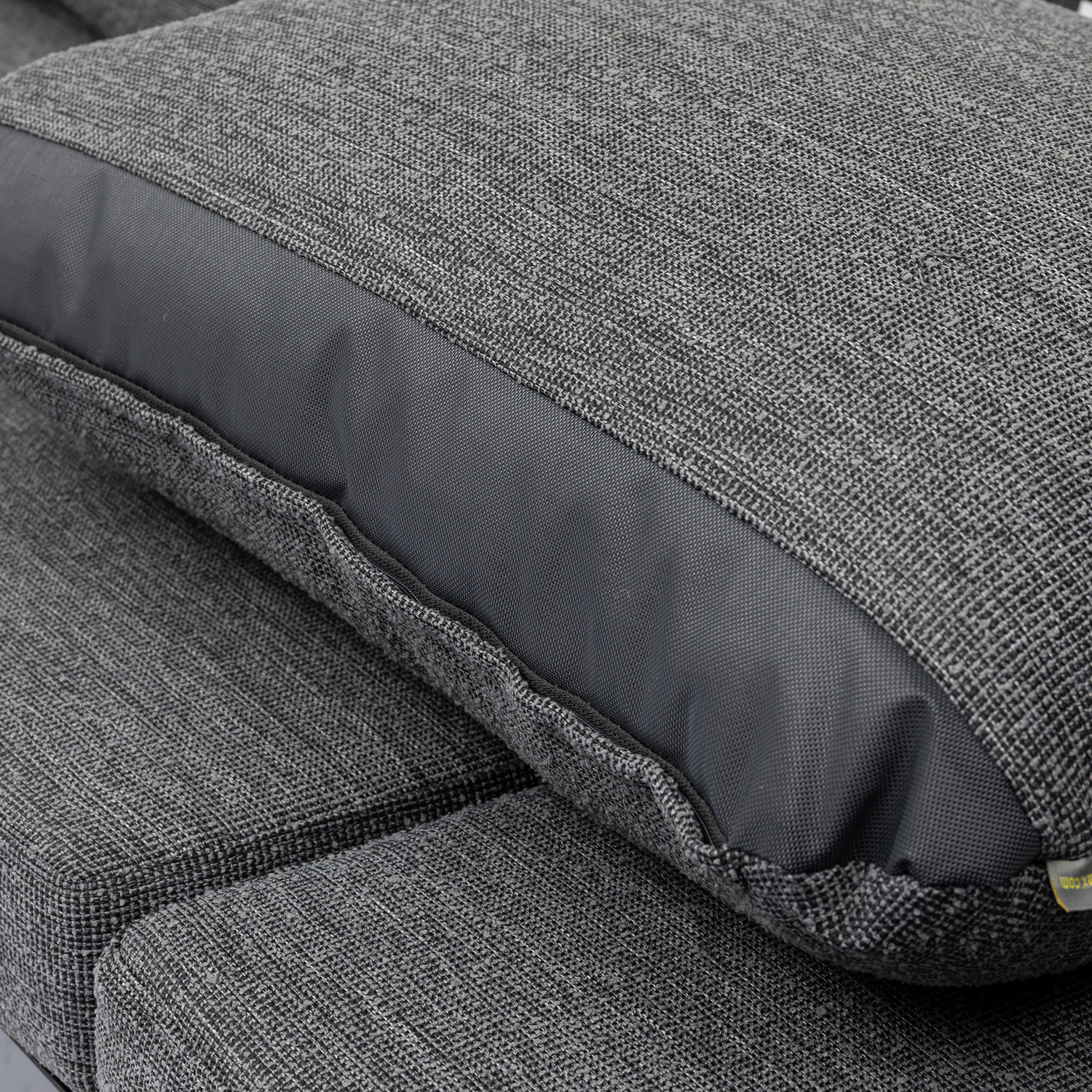 Alu Dining Lounge Set Kaprun 3in1 Funktion mit 100% wetterfestem VELUVÉ LIKA-TEX® Bezug onyx