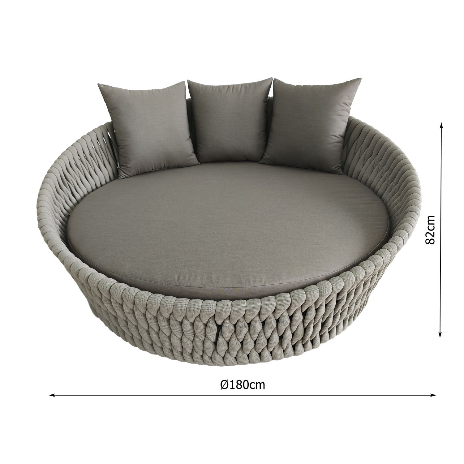 LUXUS PUR! Alu / Rope Daybed Orba 100% wetterfest LIKA-TEX® Bezug