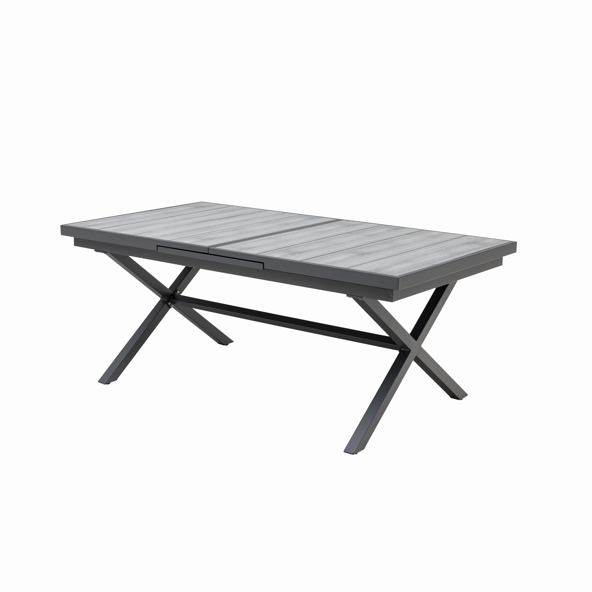 Dining Ausziehtisch Meran Shadow grey / Aluminium Nonwood TEAK Belattung