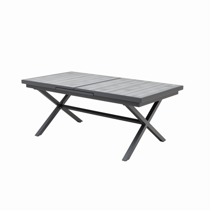 Dining Ausziehtisch Meran Shadow grey / Aluminium Nonwood TEAK Belattung