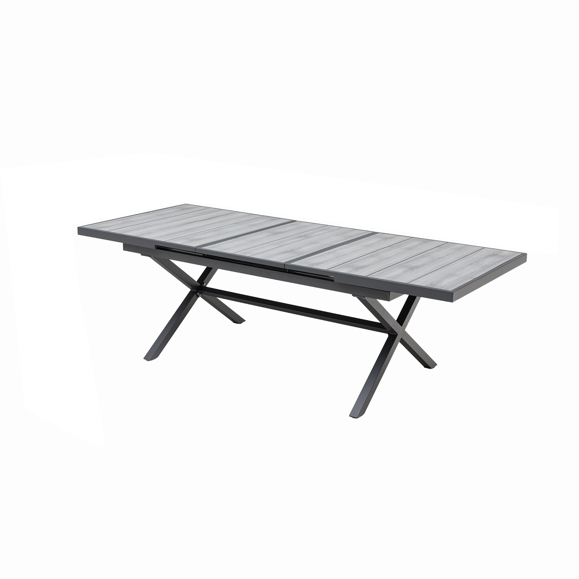 Dining Ausziehtisch Meran Shadow grey / Aluminium Nonwood TEAK Belattung