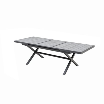 Dining Ausziehtisch Meran Shadow grey / Aluminium Nonwood TEAK Belattung