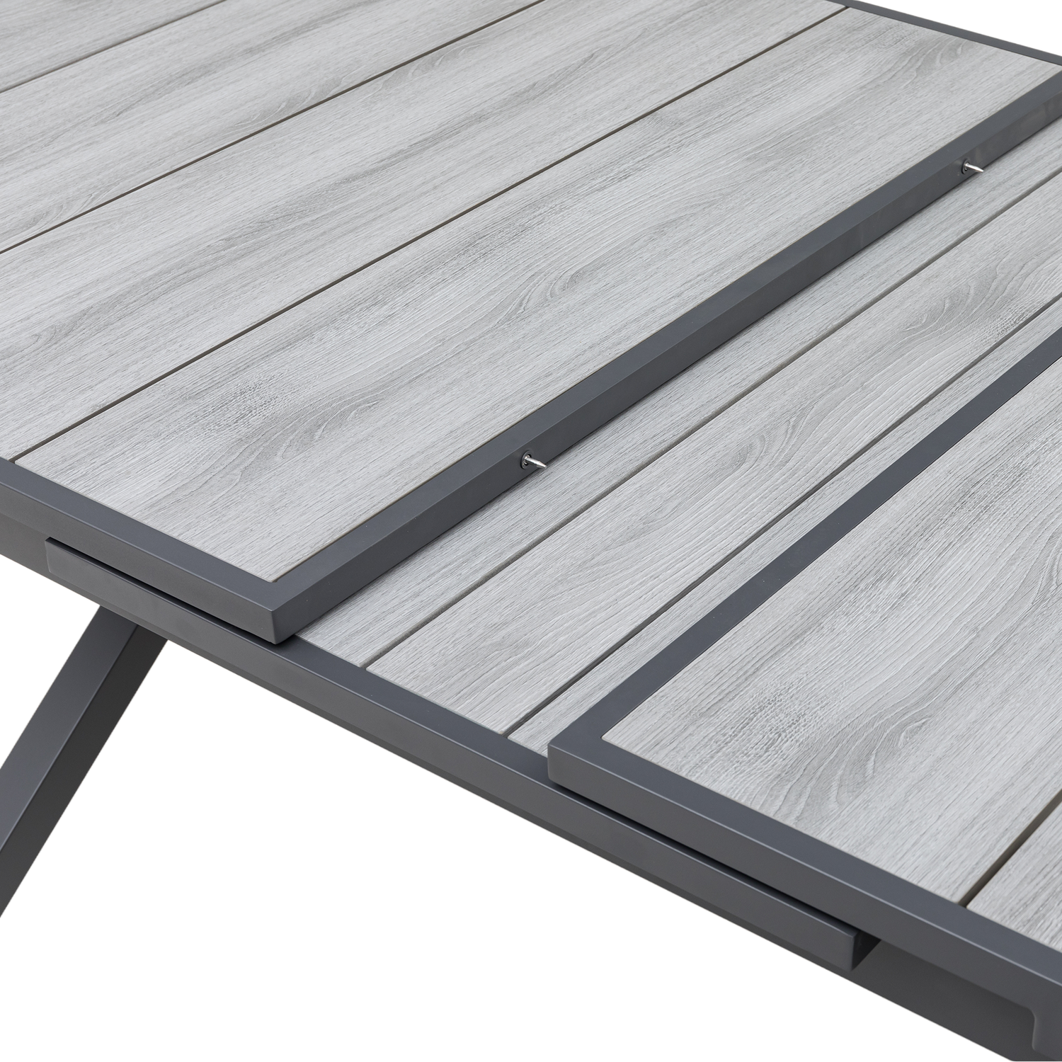 Dining Ausziehtisch Meran Shadow grey / Aluminium Nonwood TEAK Belattung