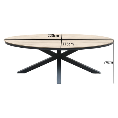 ☀️Summer Deal !☀️ Aluminium / Nonwood Tisch Volterra 220x115x74cm in der Farbe Oak