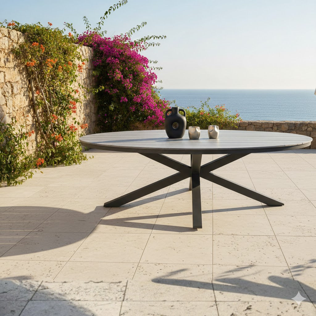 Aluminium / Nonwood Tisch Volterra 180x115x75cm in der Farbe grau