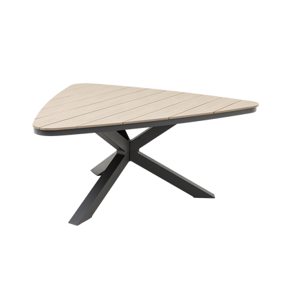 Aluminium / Nonwood Tisch Volterra 170x170x75cm oak - Triangel Form