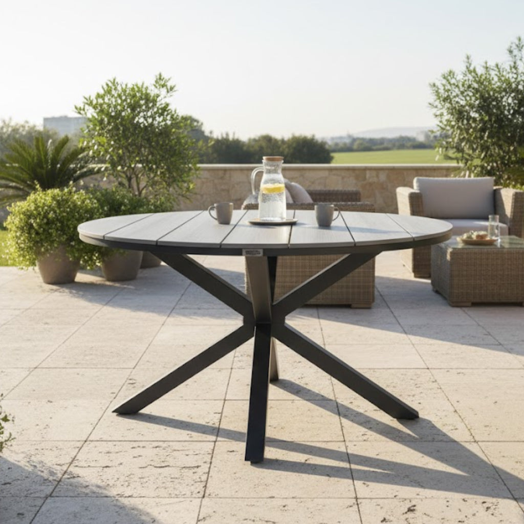 Aluminium / Nonwood Tisch Volterra ø122x75cm grau