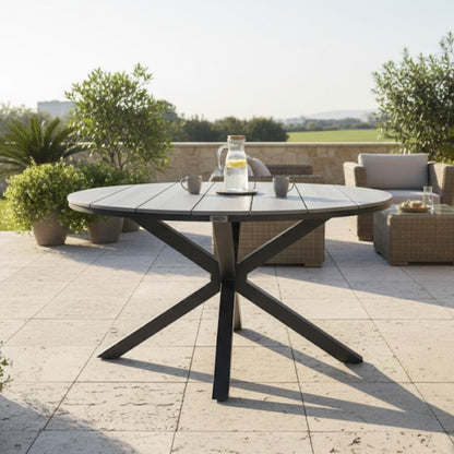 Aluminium / Nonwood Tisch Volterra ø122x75cm grau