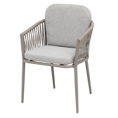 Aluminium / Rope Dining Stapelsessel Liora / Mocca - Taupe - Natur