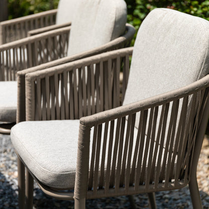 Aluminium / Rope Dining Stapelsessel Liora / Mocca - Taupe - Natur