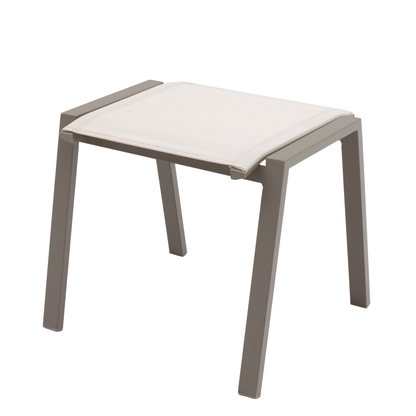 Aluminium / Textilen Hocker Meran in Mocca - Mousse / Ecru