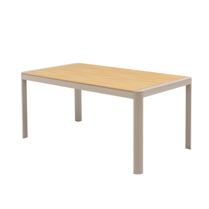 Dining Tisch Meran / Aluminium kombiniert mit Nonwood Teak Look Elementen