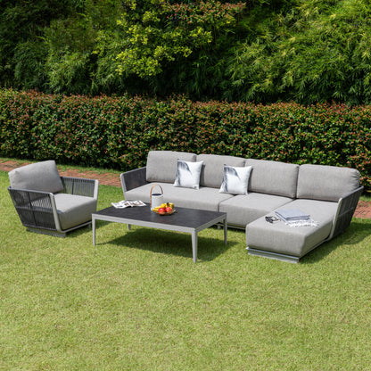 Deluxe Aluminium / Rope Lounge Set Marea XL