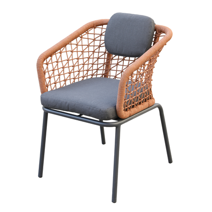 Aluminium / Rope Dining Sessel Modena anthrazit / kupfer