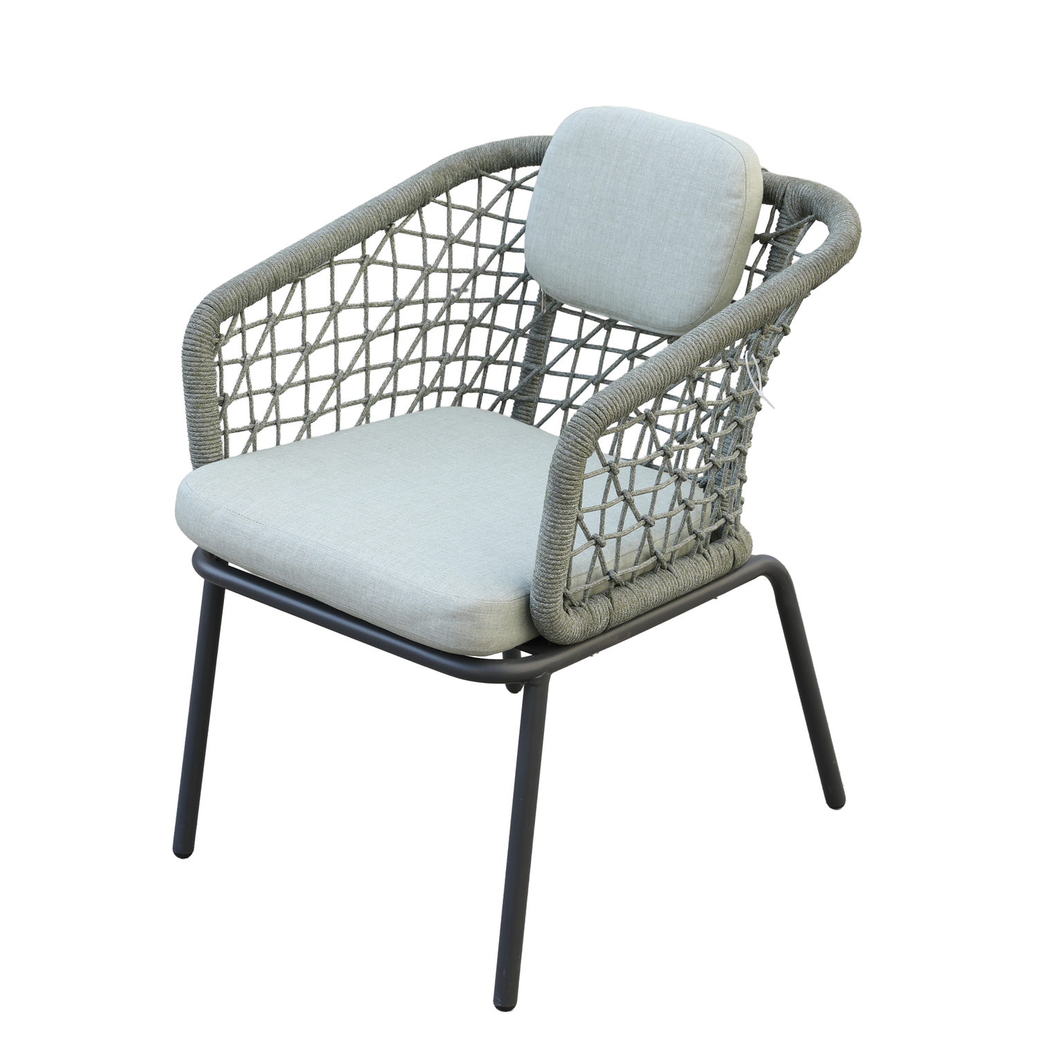 Aluminium / Rope Dining Sessel Modena anthrazit / mint