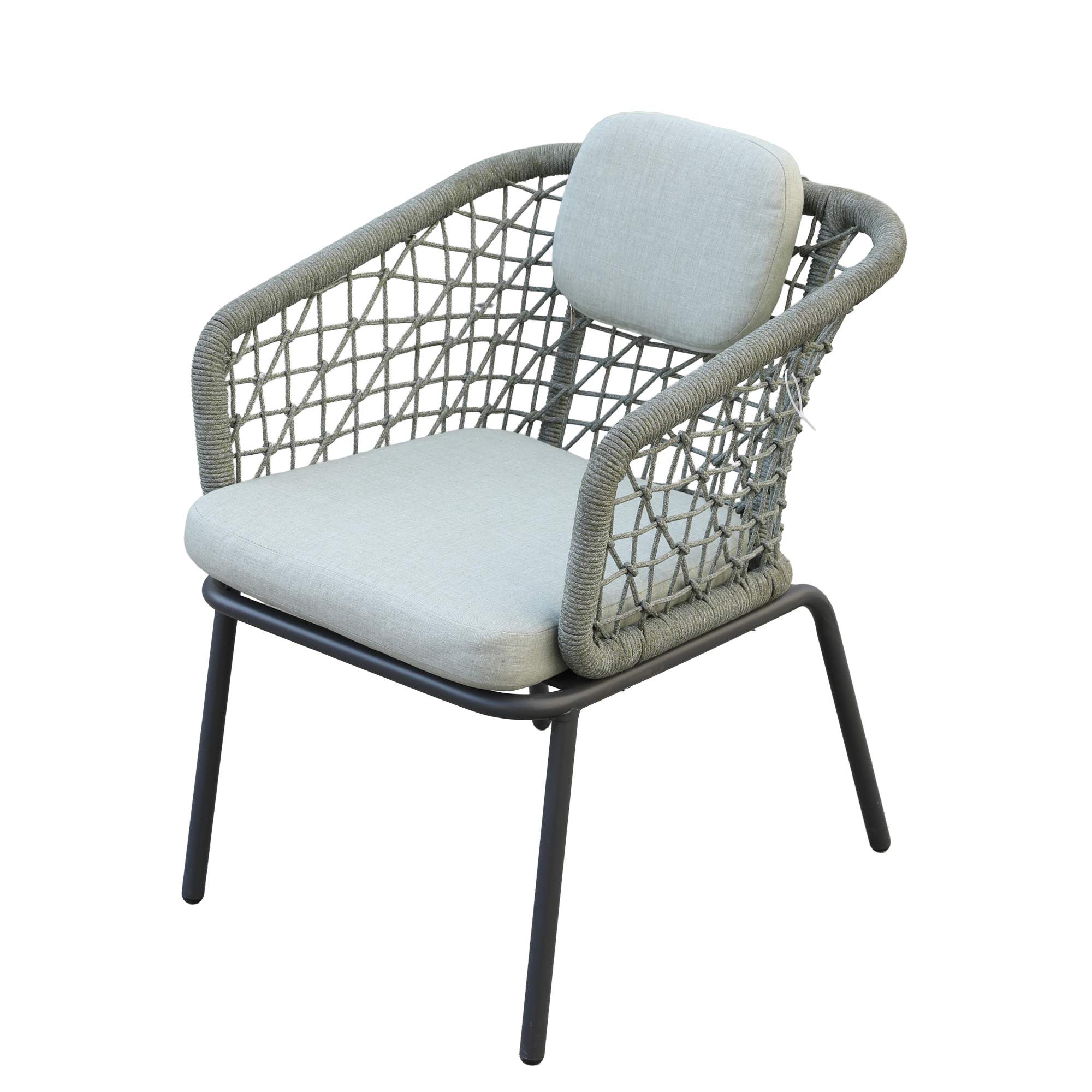 Aluminium / Rope Dining Sessel Modena anthrazit / mint