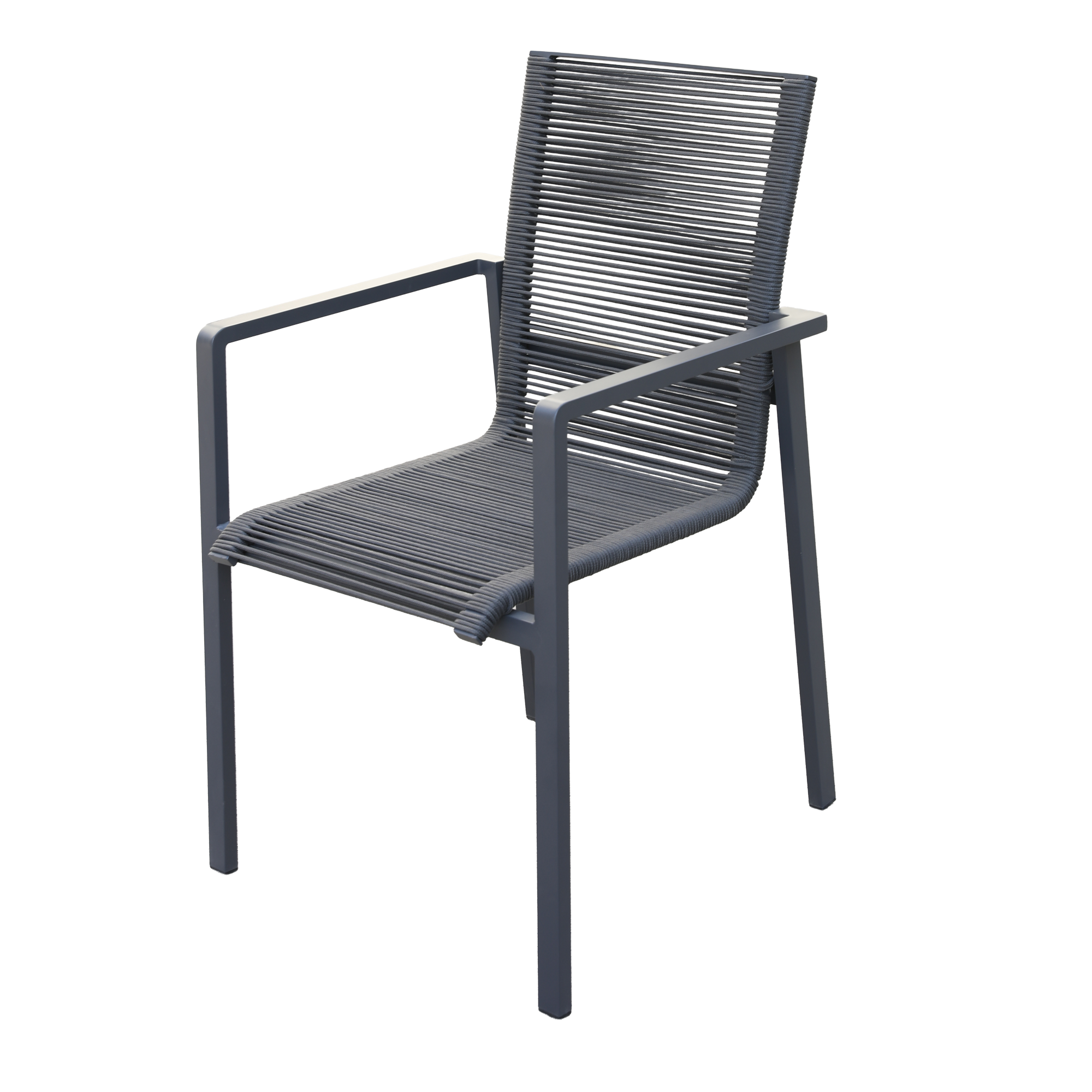 Aluminium / Rope Stapelsessel Zoe anthrazit / grau