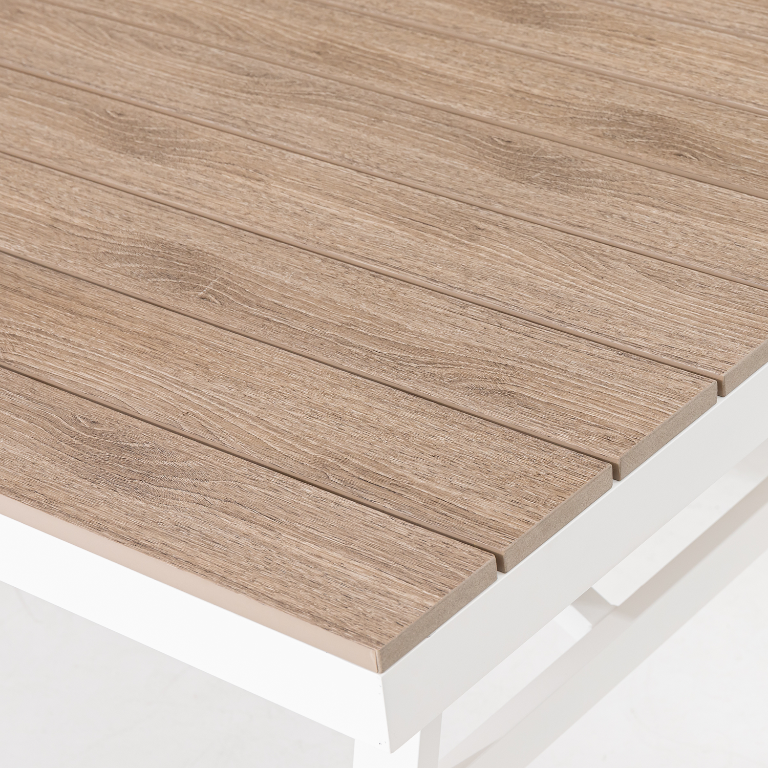 Aluminium / Nonwood Dining Lounge Set Isla weiß/natur