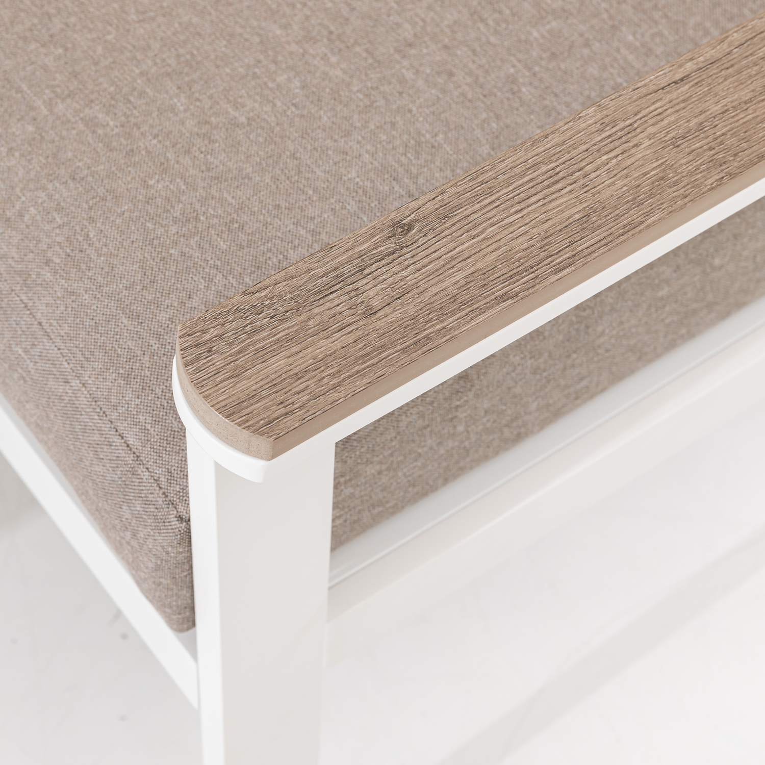 Aluminium / Nonwood Dining Lounge Set Isla weiß/natur