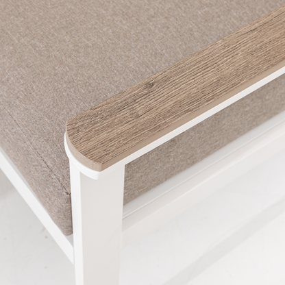 Aluminium / Nonwood Dining Lounge Set Isla weiß/natur