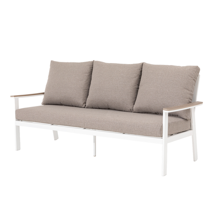 Aluminium / Nonwood Dining Lounge Set Isla weiß/natur