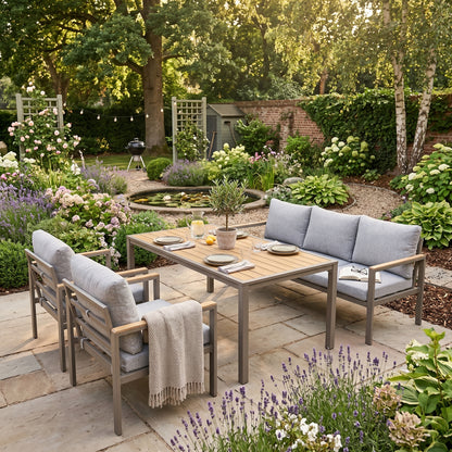 ⚽️ 🏆Unser WM Special! ⚽️🏆 Gartenmöbel Dining Lounge Set Capri Solace XL / Farb-Ausführung mocca / mousse