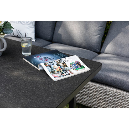 Aluminium / Polyrattan Dining Lounge Set Corvara Rückenverstellbar inkl. Hocker