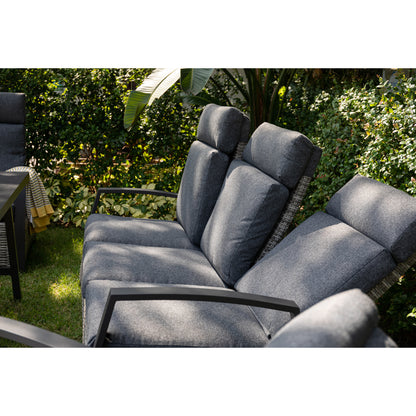 Aluminium / Polyrattan Dining Lounge Set Corvara Rückenverstellbar inkl. Hocker