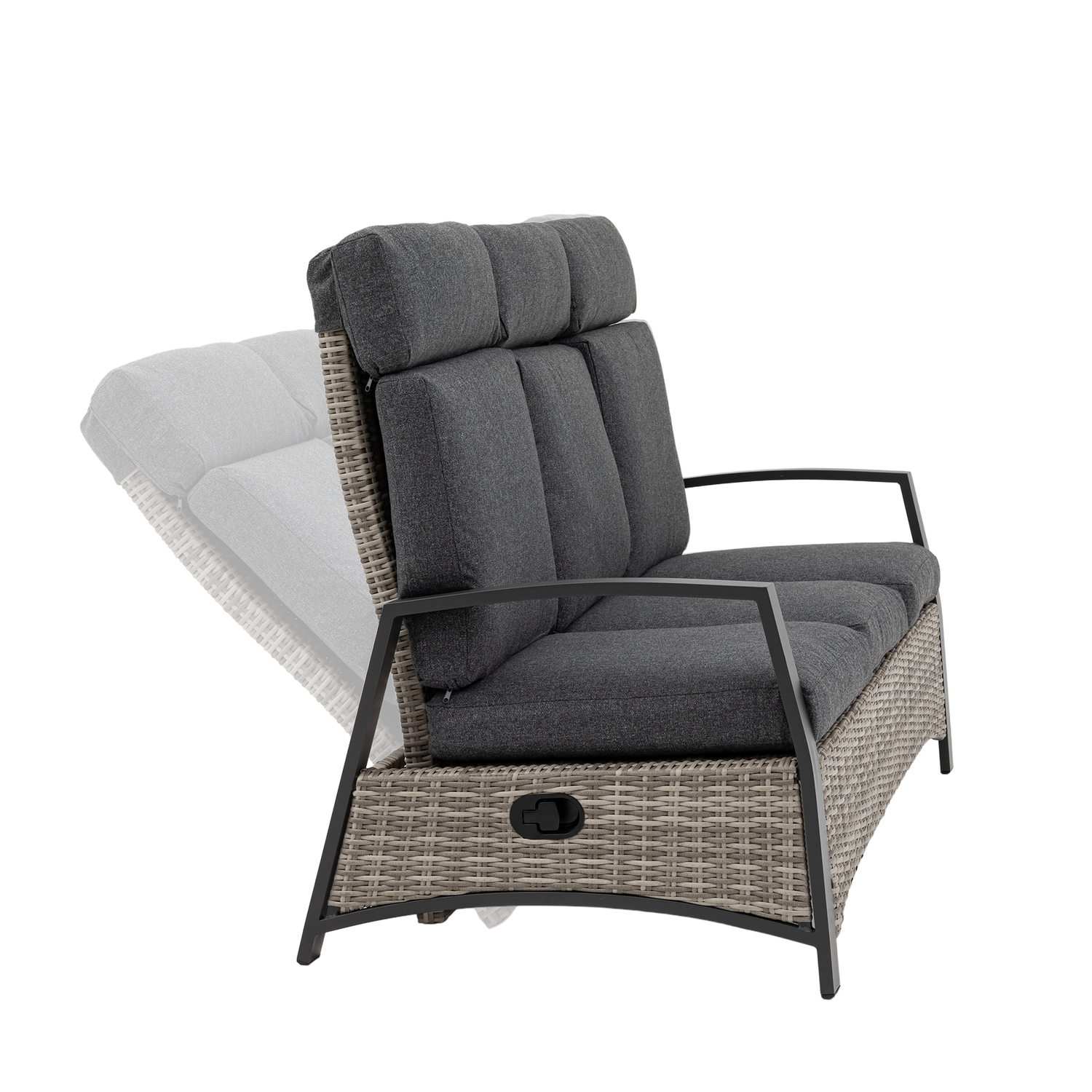 Aluminium / Polyrattan Dining Lounge Set Corvara alle Rücken verstellbar inkl. 2x Hocker