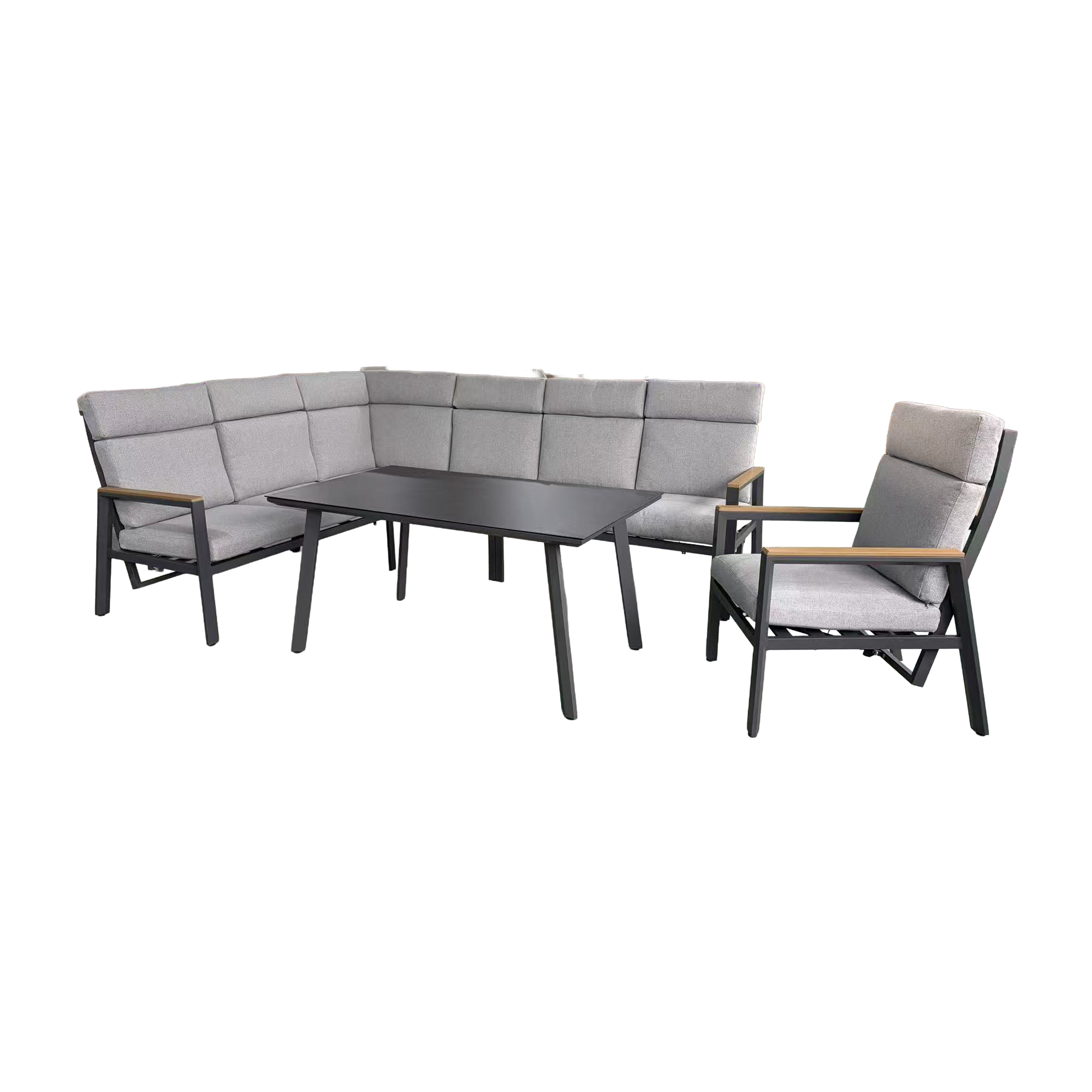 Aluminium / Nonwood Dining Lounge Set Vermont