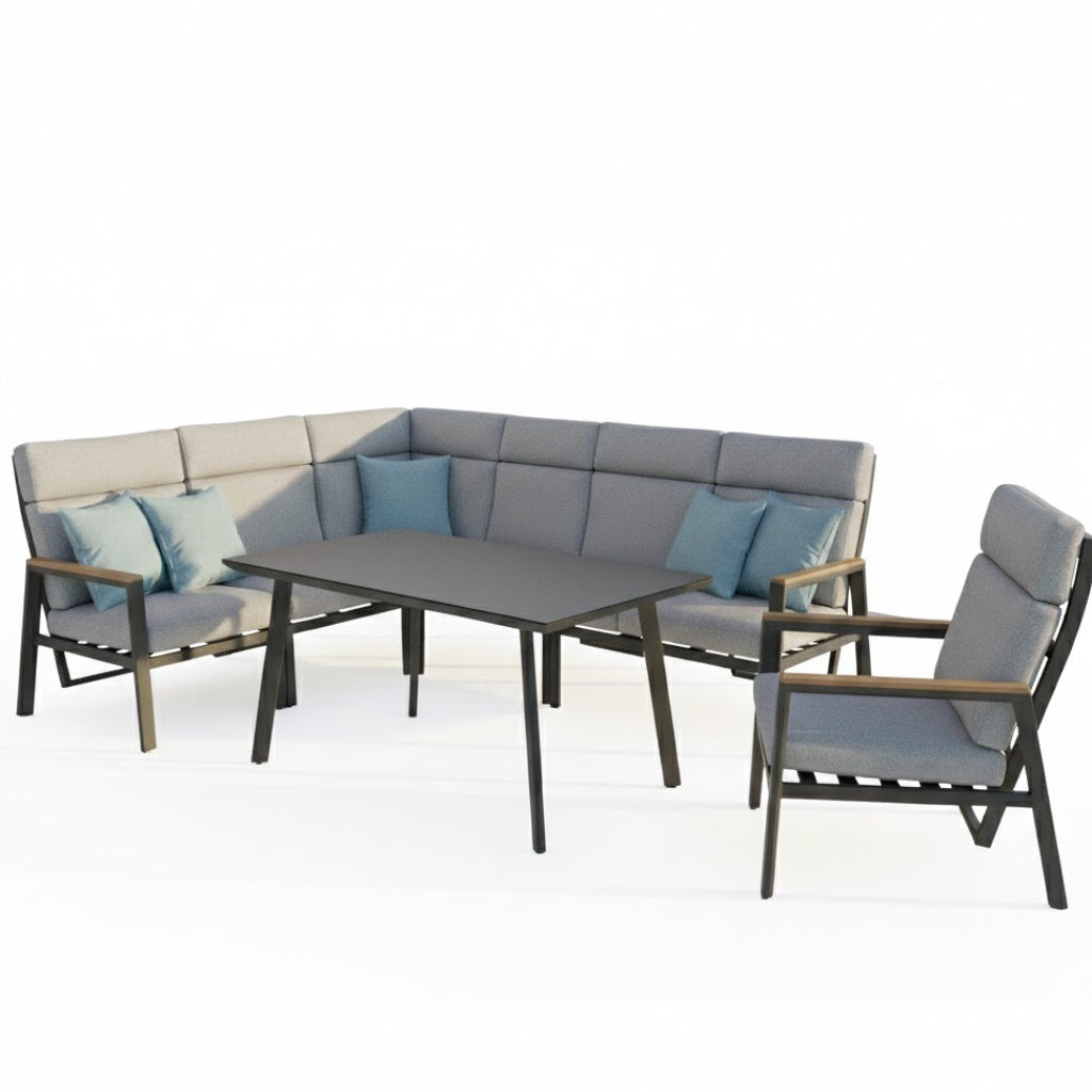 Aluminium / Nonwood Dining Lounge Set Vermont