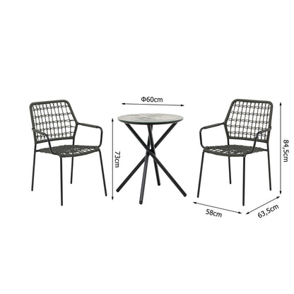 3-tlg. Balkon / Bistro Set Bella - Stilvoll entspannen auf kleinem Raum