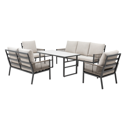 Aluminium / Rope Dining Lounge Set Terrazza