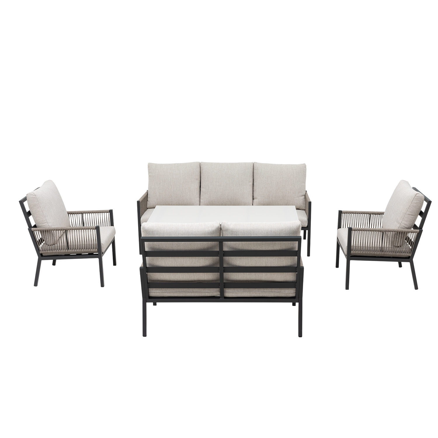 Aluminium / Rope Dining Lounge Set Terrazza