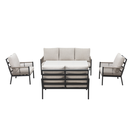 Aluminium / Rope Dining Lounge Set Terrazza