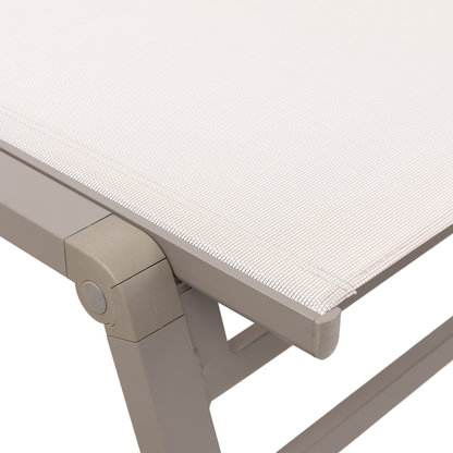 Aluminium / Textilen Klappliege Meran in mocca mousse 194x60x31/94cm