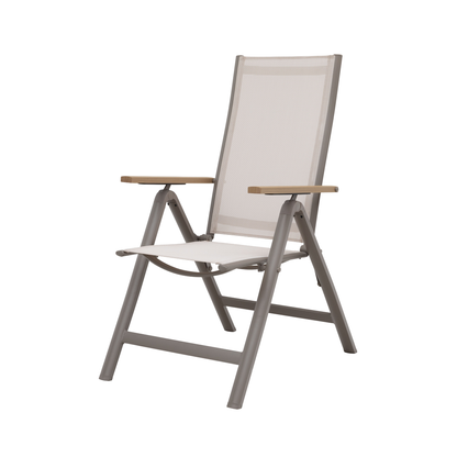 Aluminium / Textilen Klappsessel Meran in mocca mousse