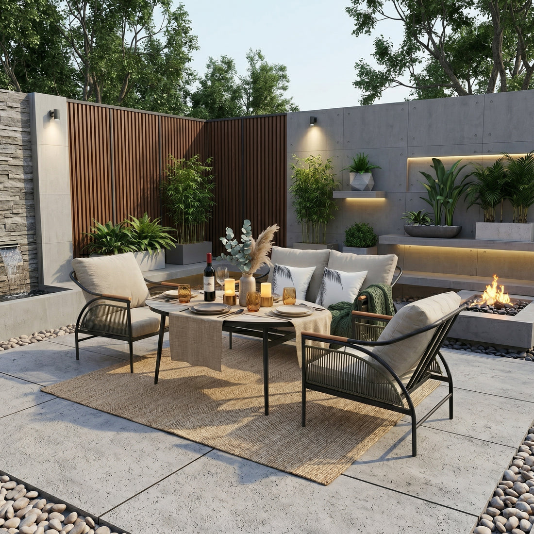 Italienischer Chic! Komfort Dining Lounge Set Valencia / sehr bequem &amp; einladend