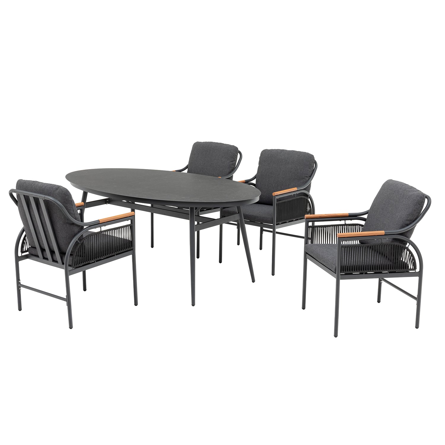 ⚽️ 🏆Unser WM Special! ⚽️🏆 ☀️ Italienischer Chic! Komfort 5 tlg Dining Set Valencia / sehr bequem &amp; einladend