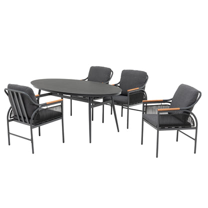 ⚽️ 🏆Unser WM Special! ⚽️🏆 ☀️ Italienischer Chic! Komfort 5 tlg Dining Set Valencia / sehr bequem &amp; einladend