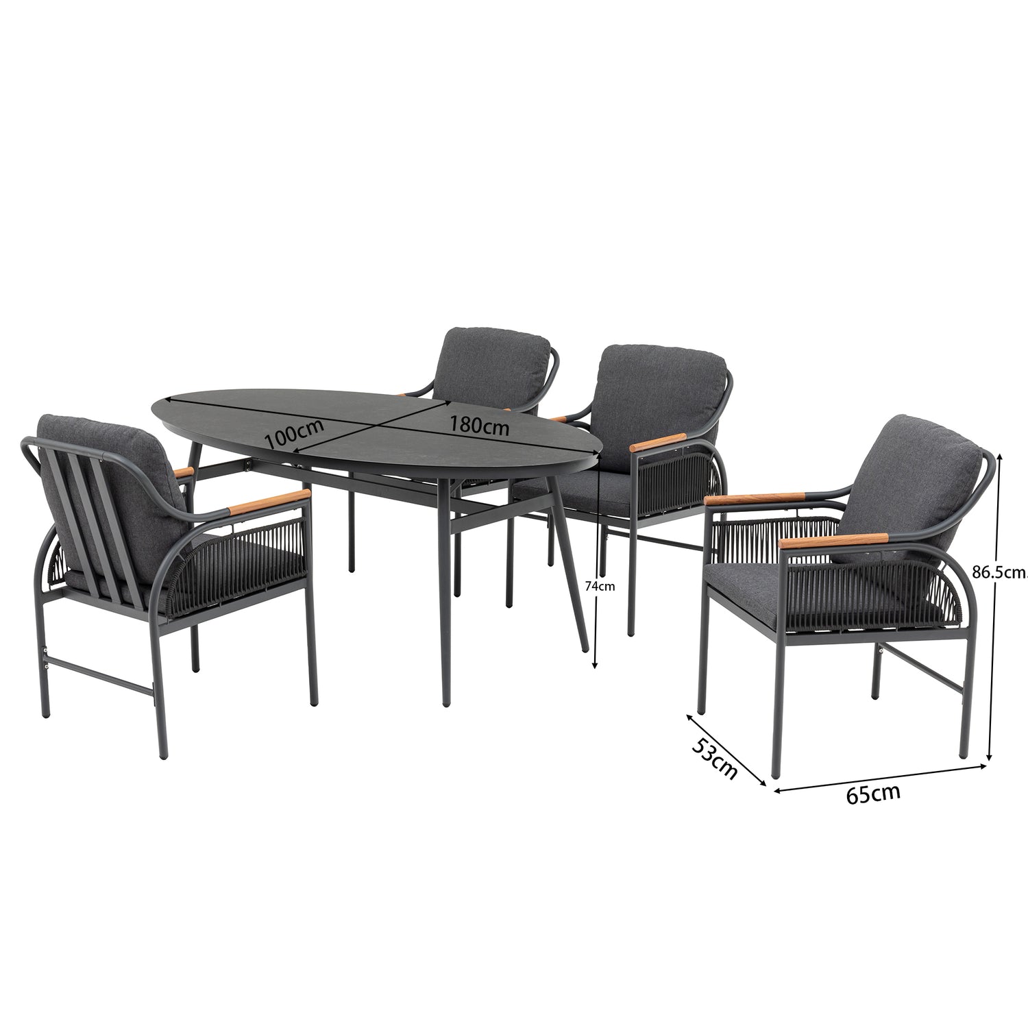 ⚽️ 🏆Unser WM Special! ⚽️🏆 ☀️ Italienischer Chic! Komfort 5 tlg Dining Set Valencia / sehr bequem &amp; einladend