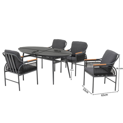 ⚽️ 🏆Unser WM Special! ⚽️🏆 ☀️ Italienischer Chic! Komfort 5 tlg Dining Set Valencia / sehr bequem &amp; einladend